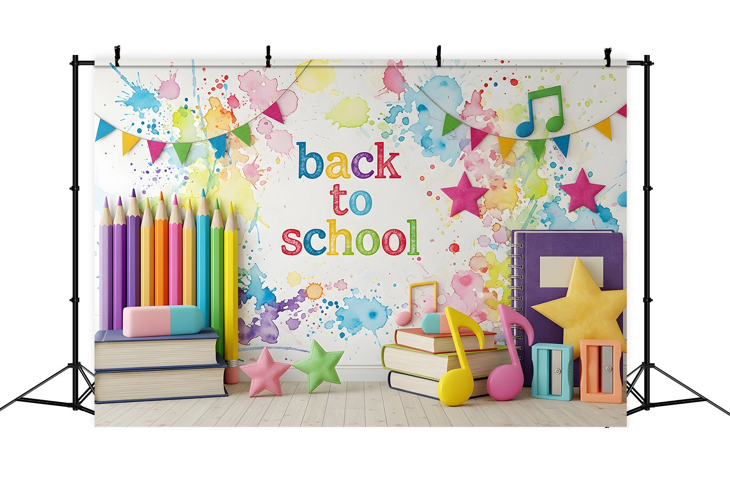 School Photo Backdrop Paint Splash Rainbow Classroom Back To School Backdrop UK By Magali