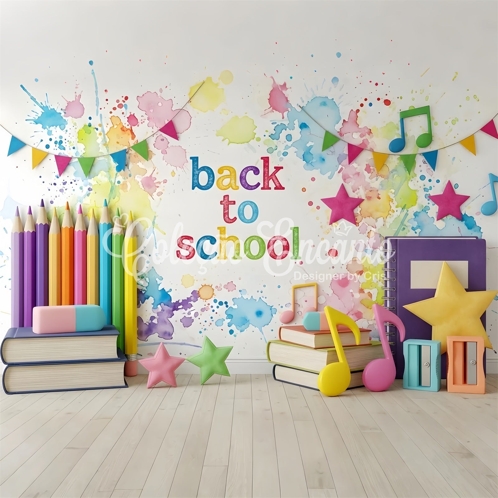 School Photo Backdrop Paint Splash Rainbow Classroom Back To School Backdrop UK By Magali