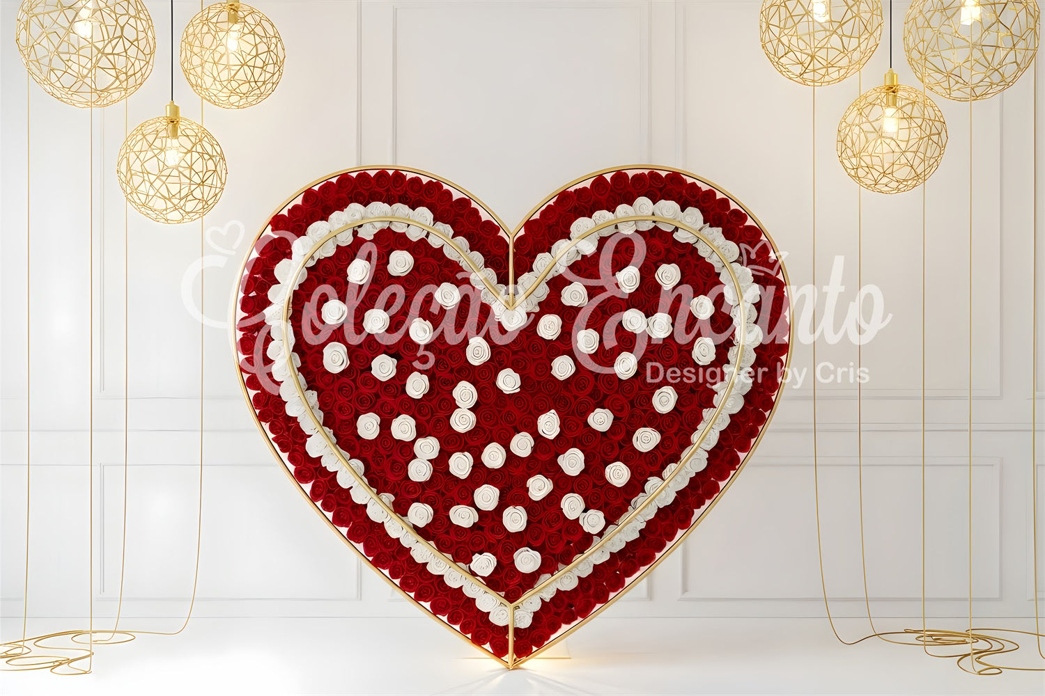 Valentine's Day Backdrop Ideas Red Rose Heart Lights Simple Valentine Backdrop UK By Magali