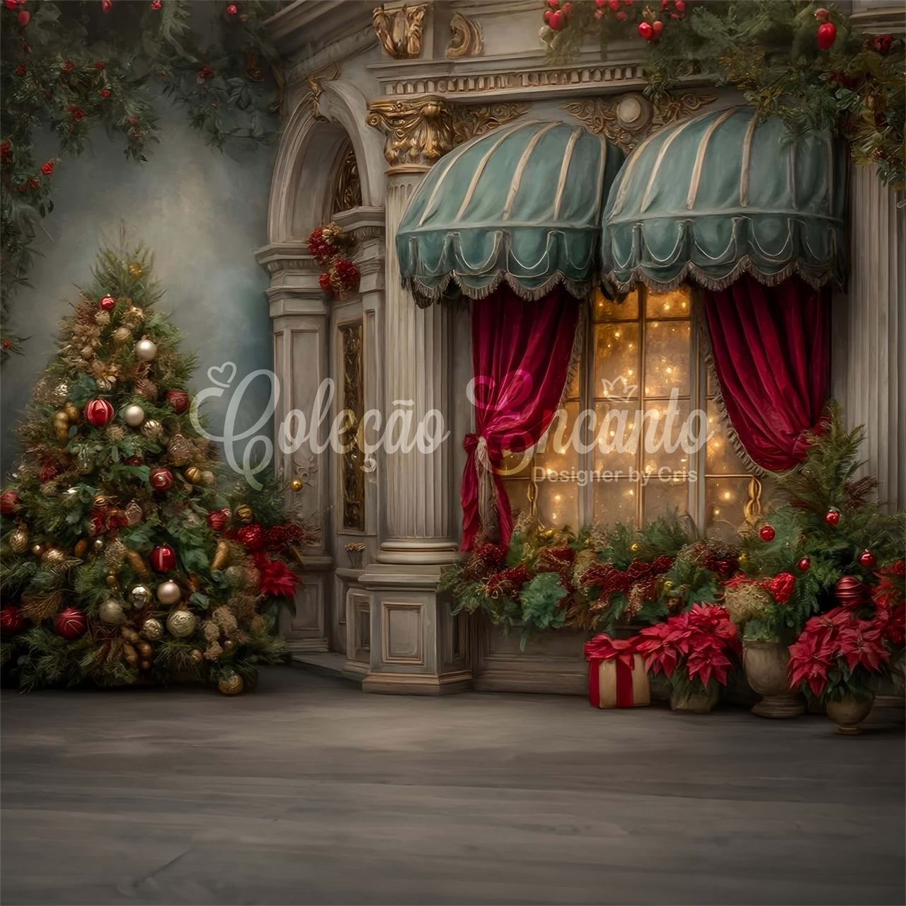Xmas Backdrop Classical Palace Entry Backdrop UK By Magali