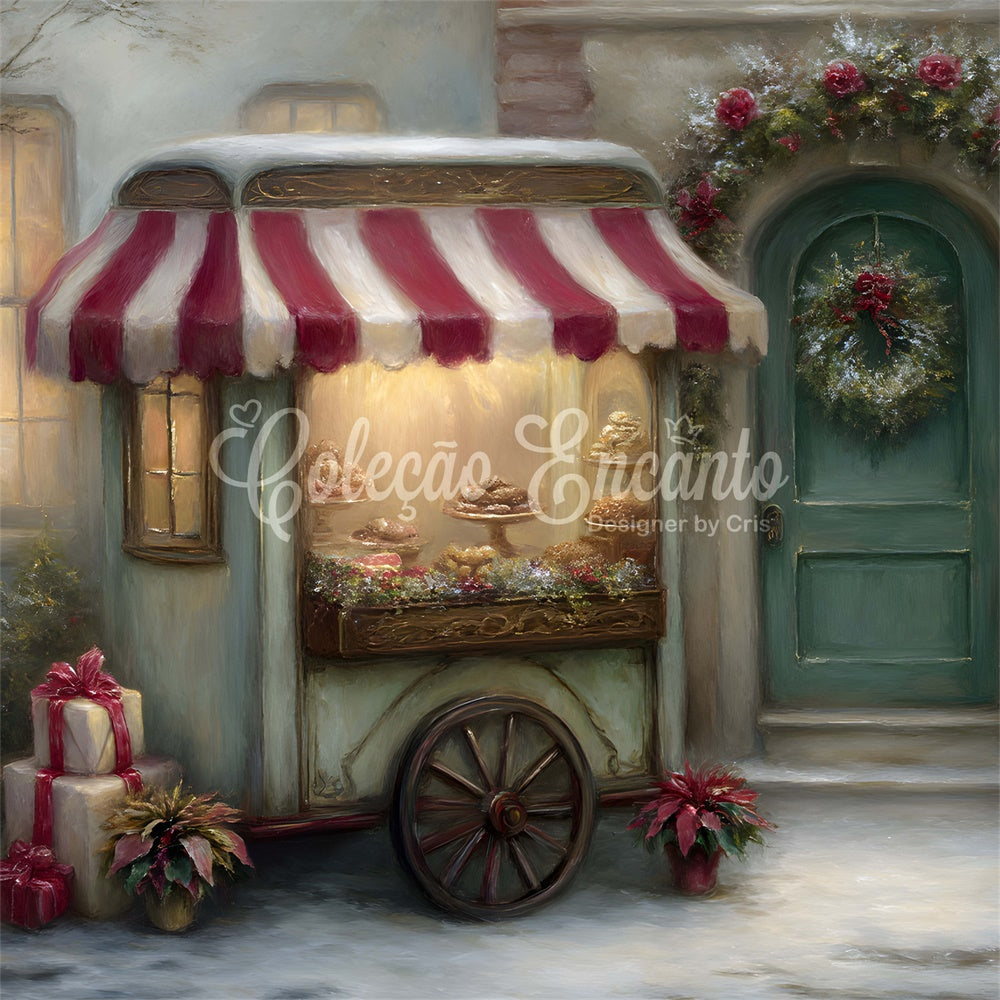 Xmas Backdrops Wagon Bakery Window Backdrop UK By Magali