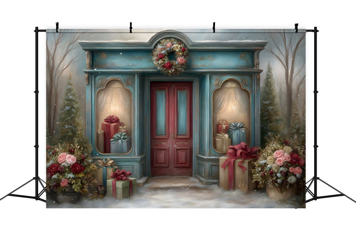 Christmas Backdrop For Photos Boutique Red Door Gift Backdrop UK By Magali