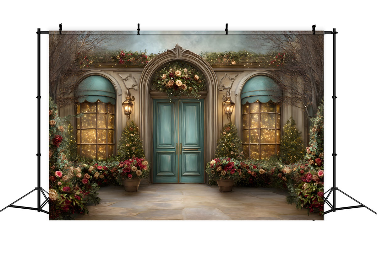 Christmas Backdrops For Photos Arched Doorway Floral Backdrop UK By Magali
