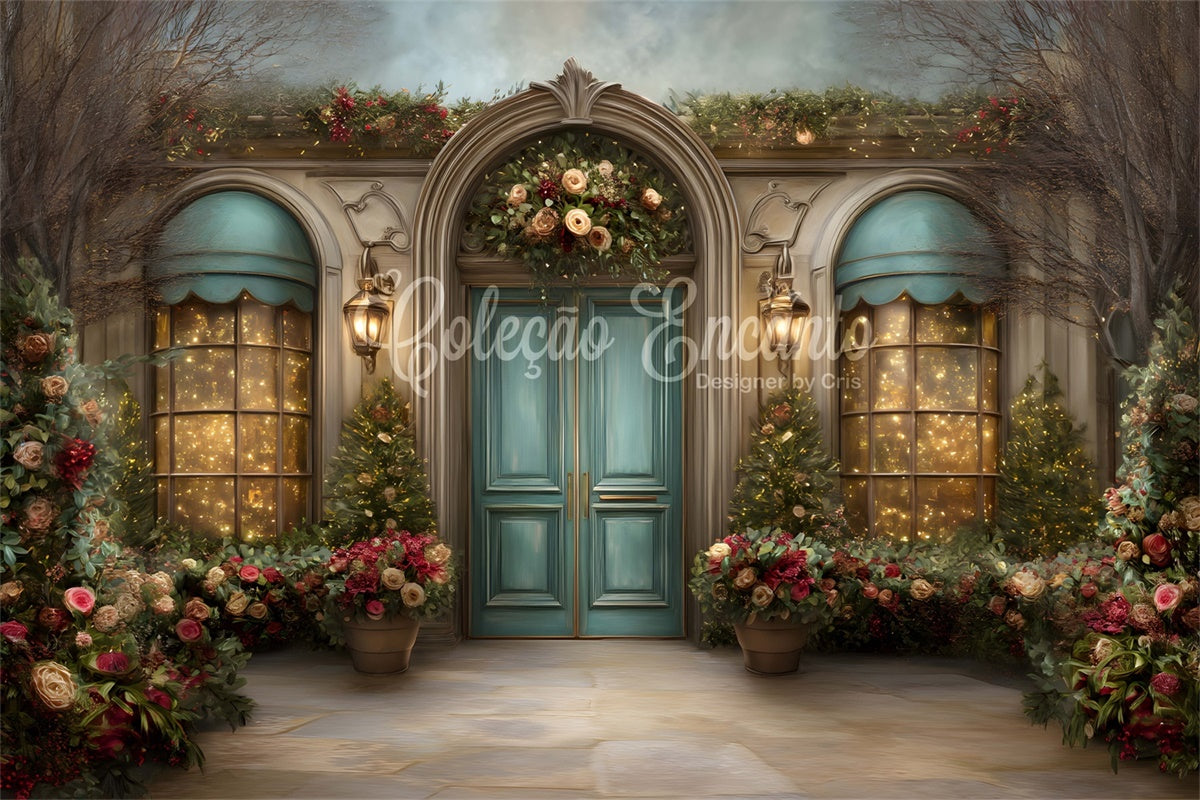 Christmas Backdrops For Photos Arched Doorway Floral Backdrop UK By Magali