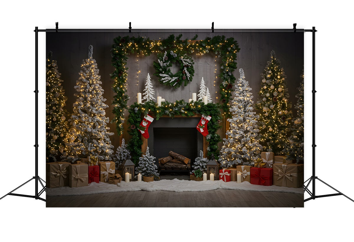 Christmas Fireplace Backdrop Fireplace Present Display Backdrop UK By Magali