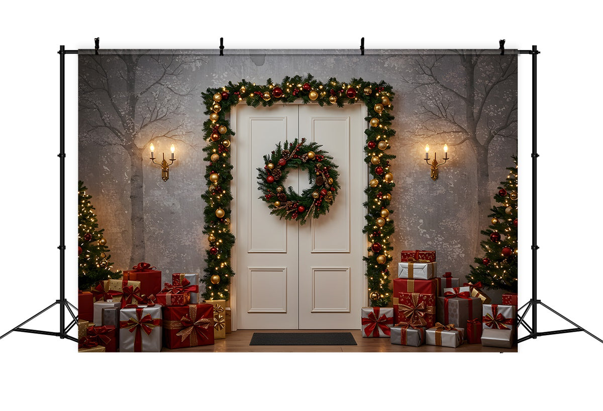 Christmas Backdrops Winter Entryway Gifts Backdrop UK By Magali