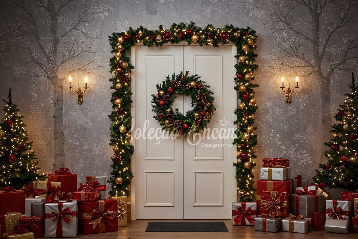 Christmas Backdrops Winter Entryway Gifts Backdrop UK By Magali