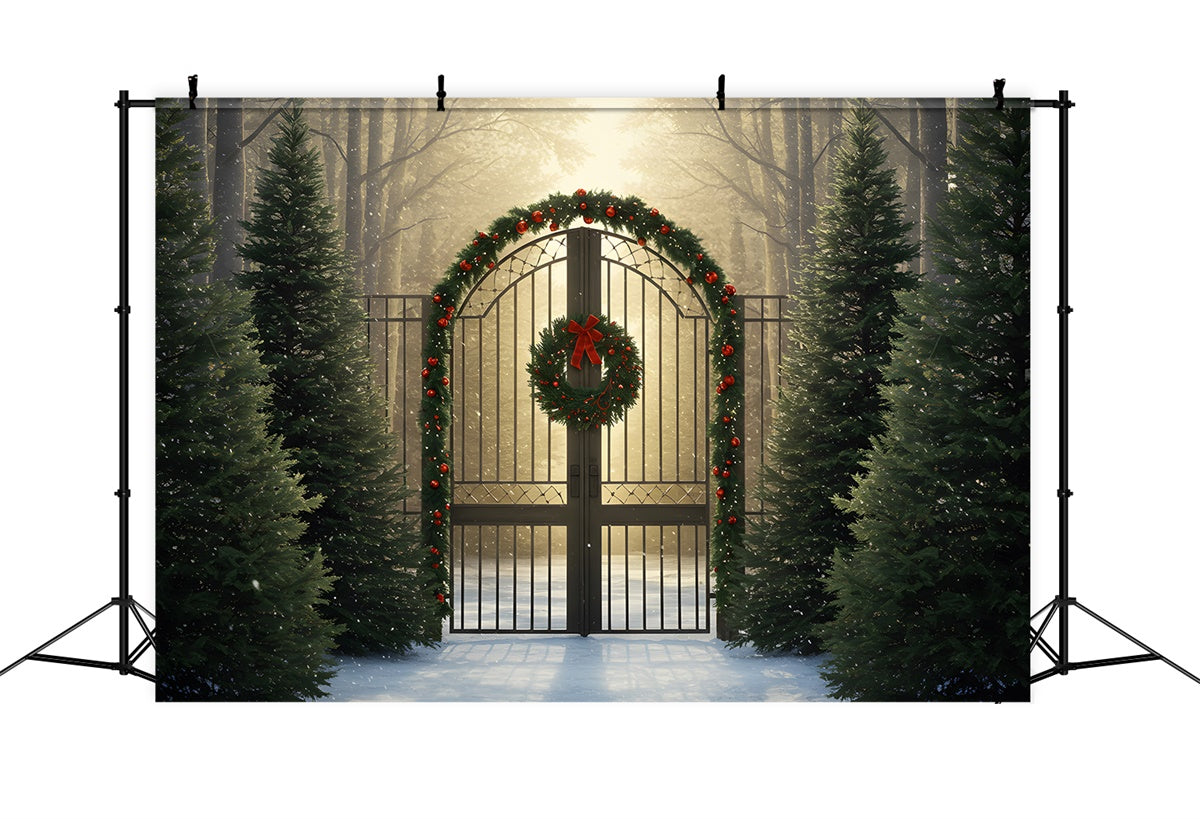Xmas Backdrop Golden Light Forest Gate Backdrop UK By Magali