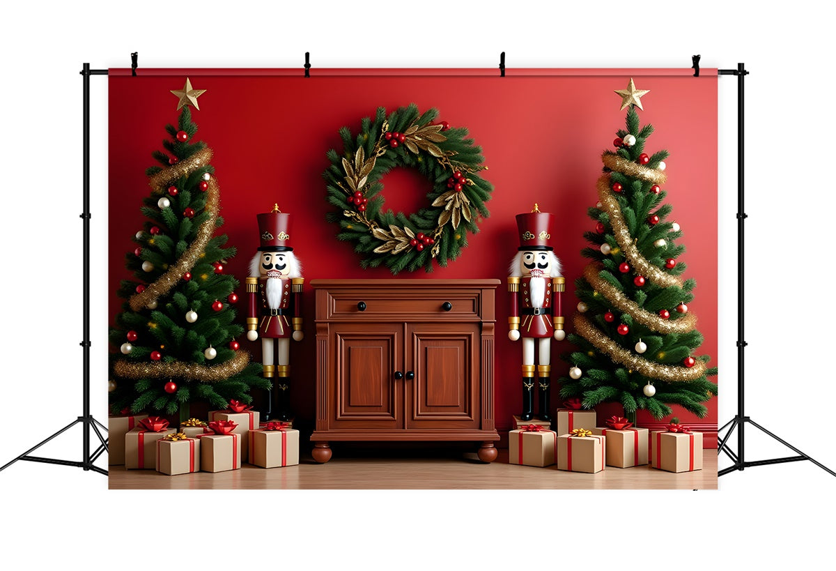 Xmas Backdrops Twin Tree Nutcracker Celebration Backdrop UK By Magali