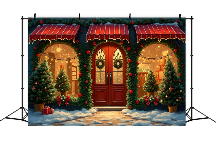 Christmas Backdrop Ornament Garland Store Backdrop UK By Magali