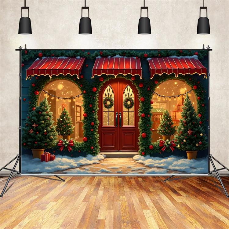 Christmas Backdrop Ornament Garland Store Backdrop UK By Magali
