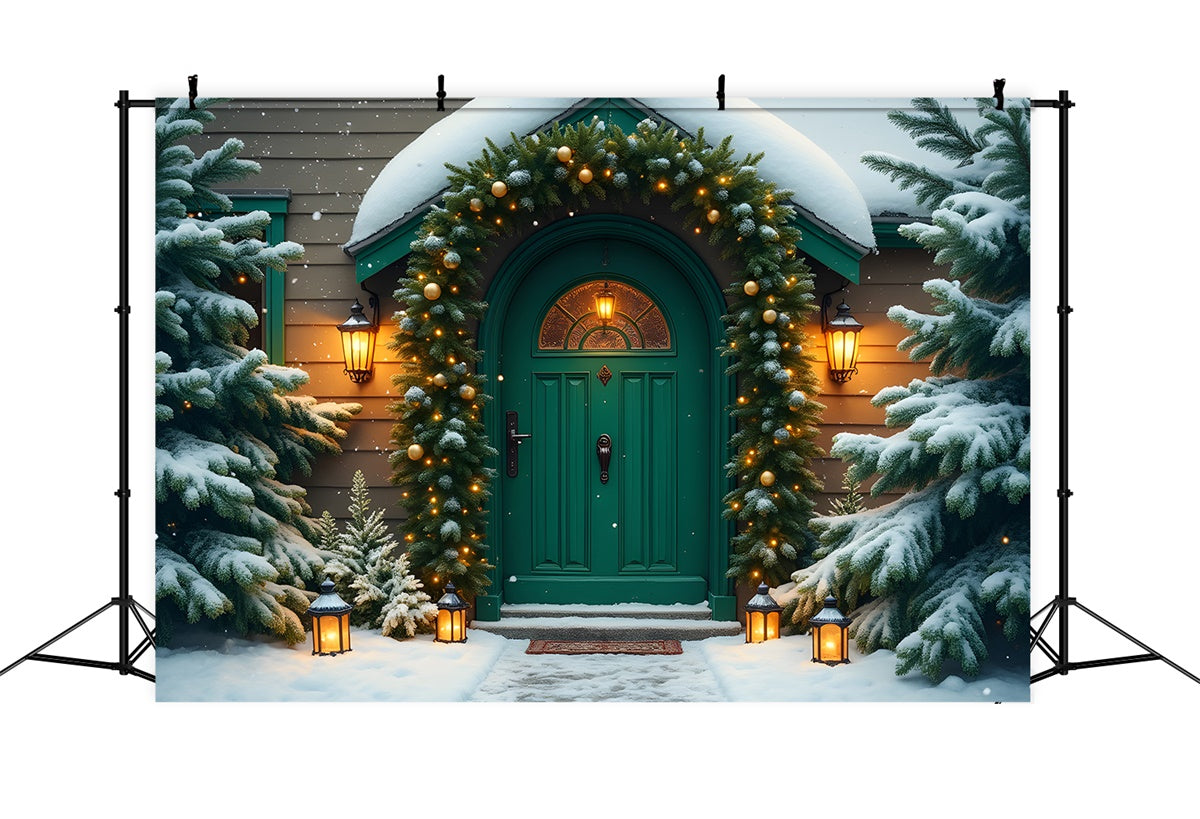 Christmas Backdrops Green Door Holiday Backdrop UK By Magali
