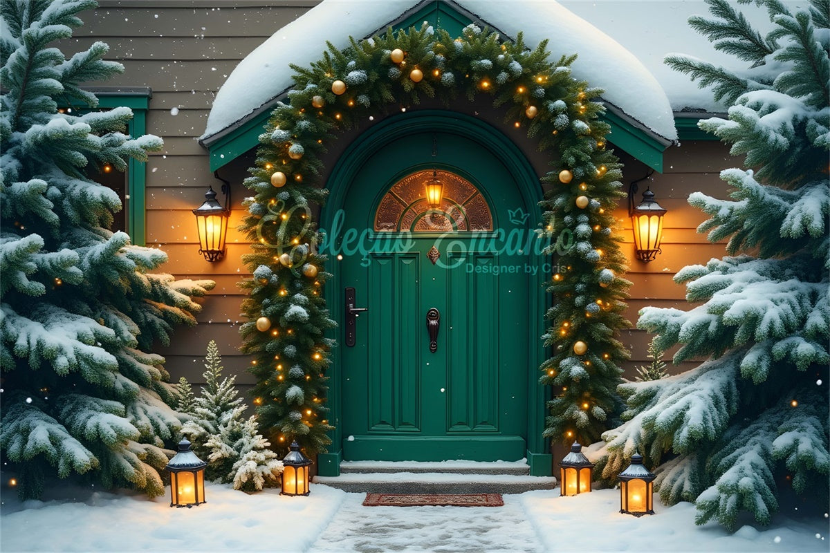 Christmas Backdrops Green Door Holiday Backdrop UK By Magali