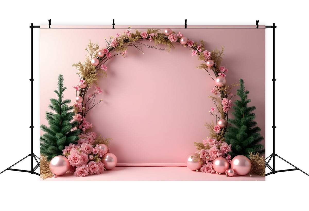 Professional Christmas Backdrops Pink Floral Arch Backdrop UK By Magali