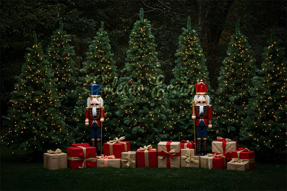 Christmas Tree Backdrop Nutcracker Gift Sparkling Trees Backdrop UK By Magali