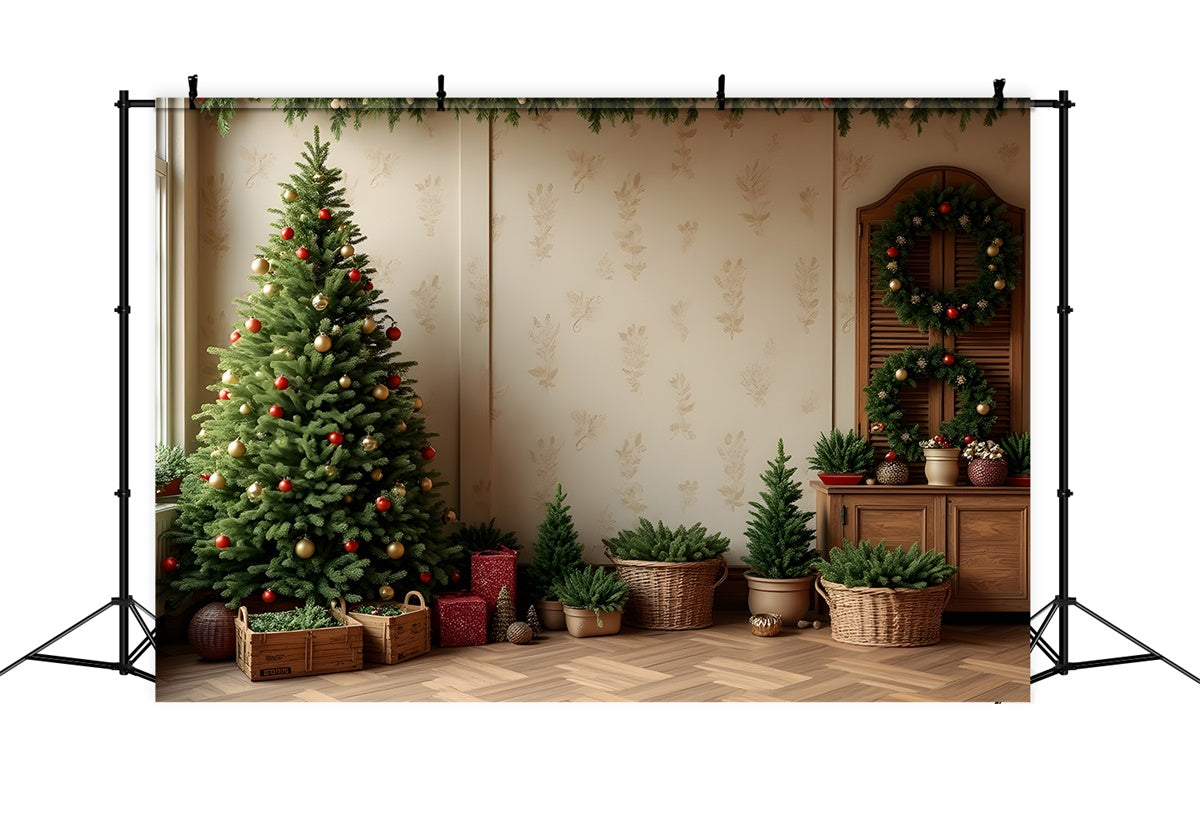 Christmas Tree Backdrop Indoor Gifts Decor Backdrop UK By Magali