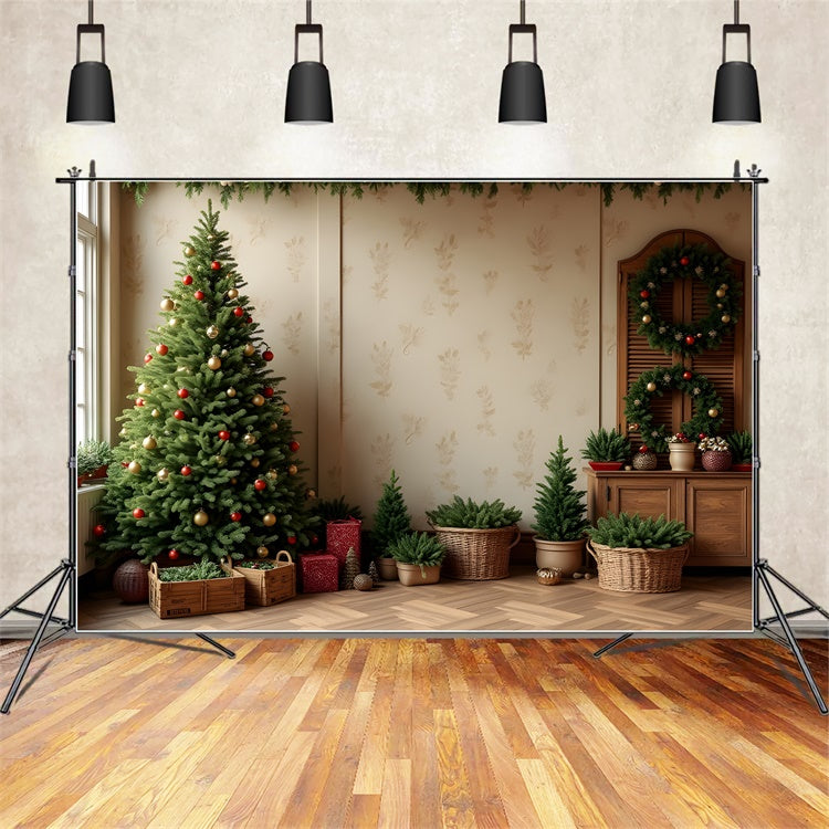 Christmas Tree Backdrop Indoor Gifts Decor Backdrop UK By Magali