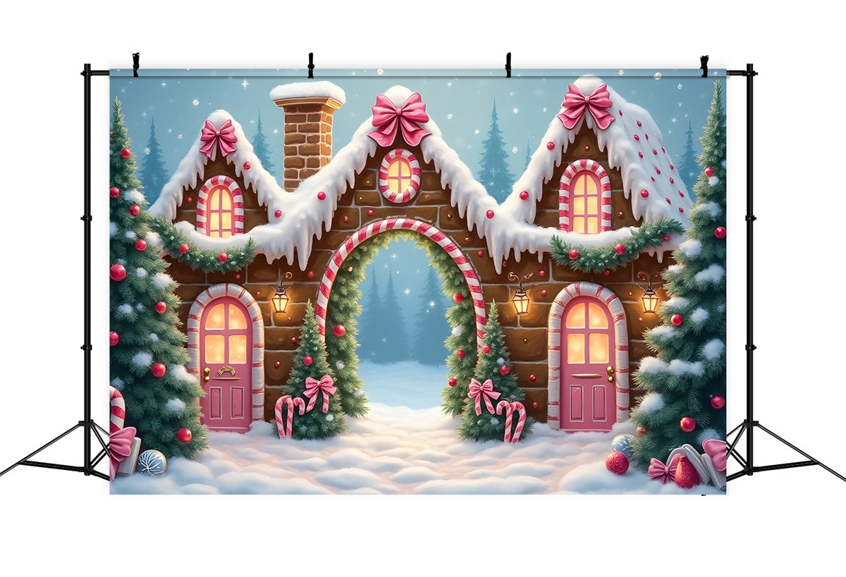 Christmas Village Backdrop Gingerbread Candy Cane Backdrop UK By Magali