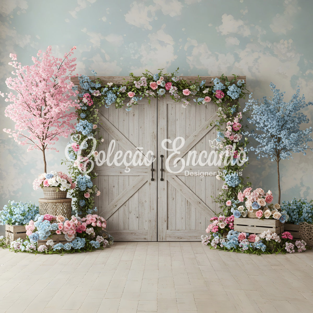 Mothers Day Photo Backdrop Ideas Pastel Cherry Blossom Door Backdrop Mother's Day UK By Magali