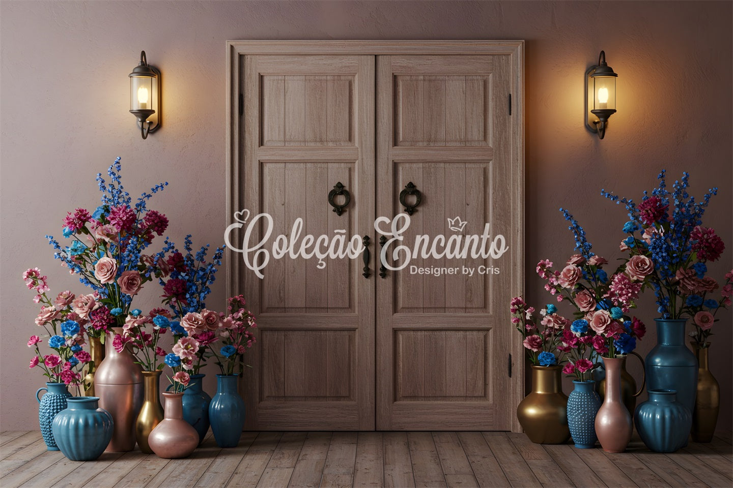Happy Mothers Day Photo Backdrop Vase Floral Doorway Mother's Day Backdrop Design UK By Magali