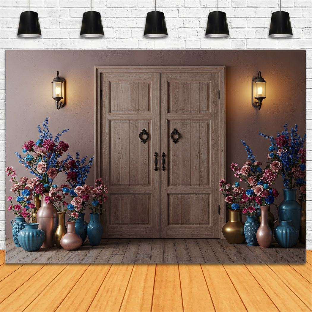 Happy Mothers Day Photo Backdrop Vase Floral Doorway Mother's Day Backdrop Design UK By Magali