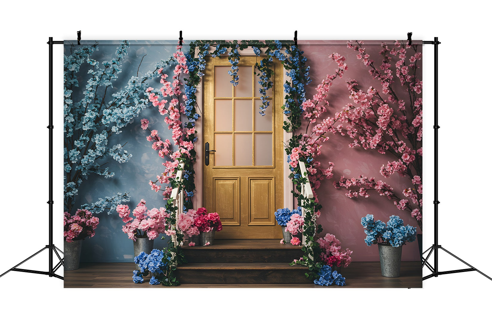 Backdrops For Mothers Day Two Tone Floral Door Mother's Day Photography Backdrops UK By Magali