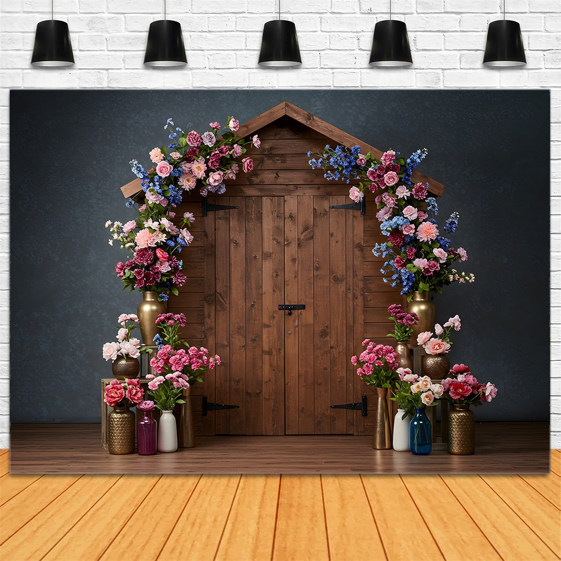 Happy Mothers Day Backdrops Pink Blue Barn Door Mother Day Photo Backdrops UK By Magali