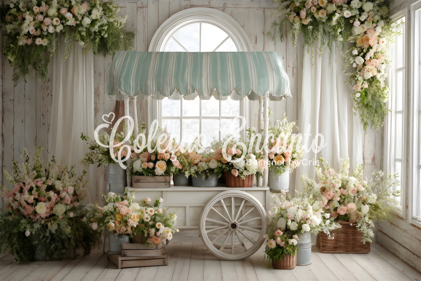 Easter Window Spring Light Backdrop Bloom Cart White Window Easter Backdrop UK By Magali