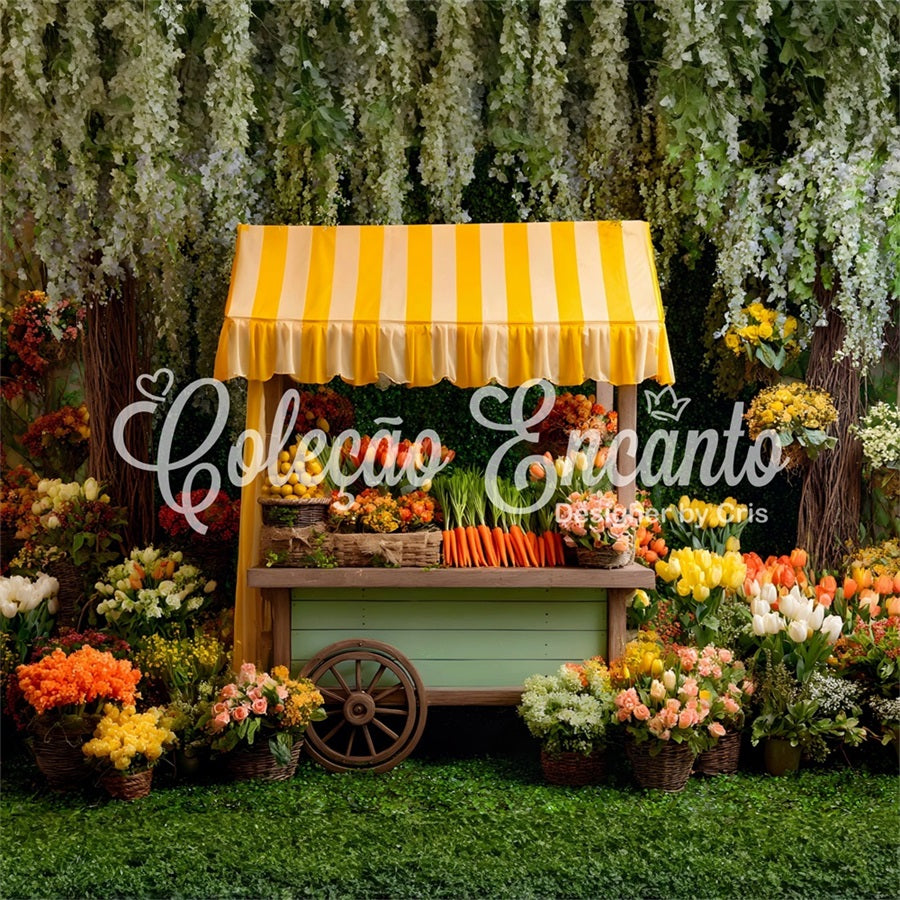 Easter Tulip Backdrop Lush Floral Yellow Canopy Easter Backdrop Ideas UK By Magali