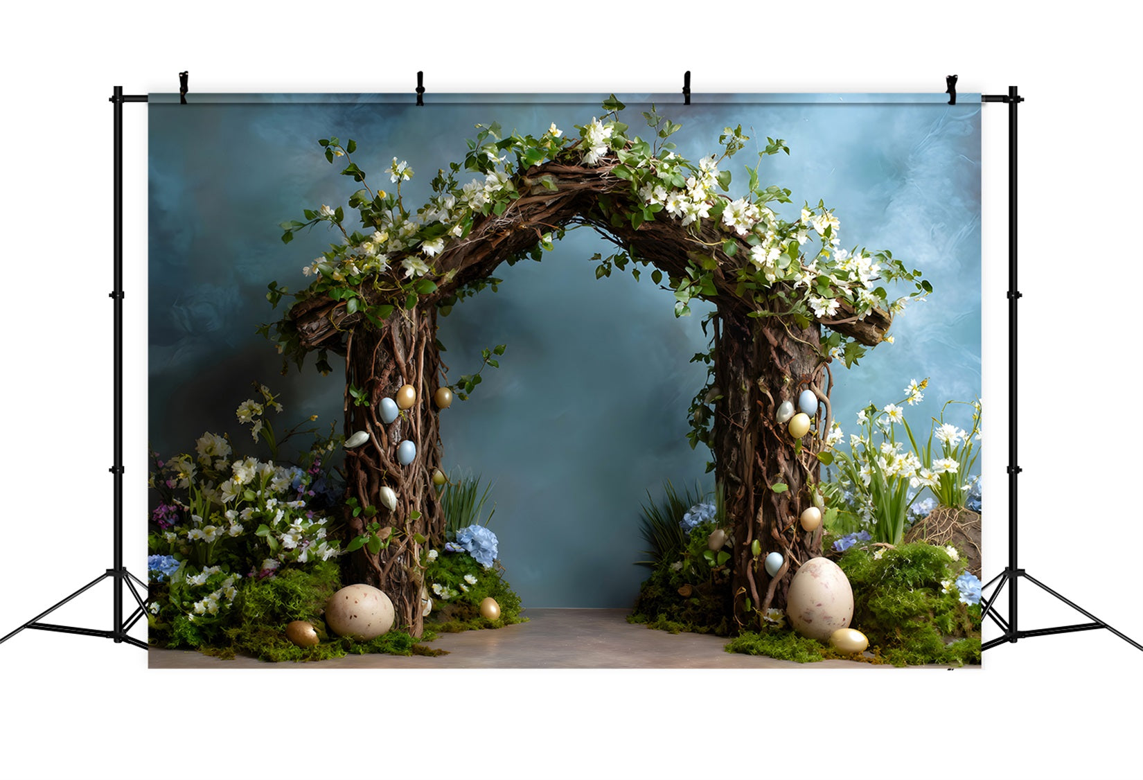 Easter Spring Backdrop Twig Arch Mossy Eggs Easter Picture Backdrop Ideas UK By Magali