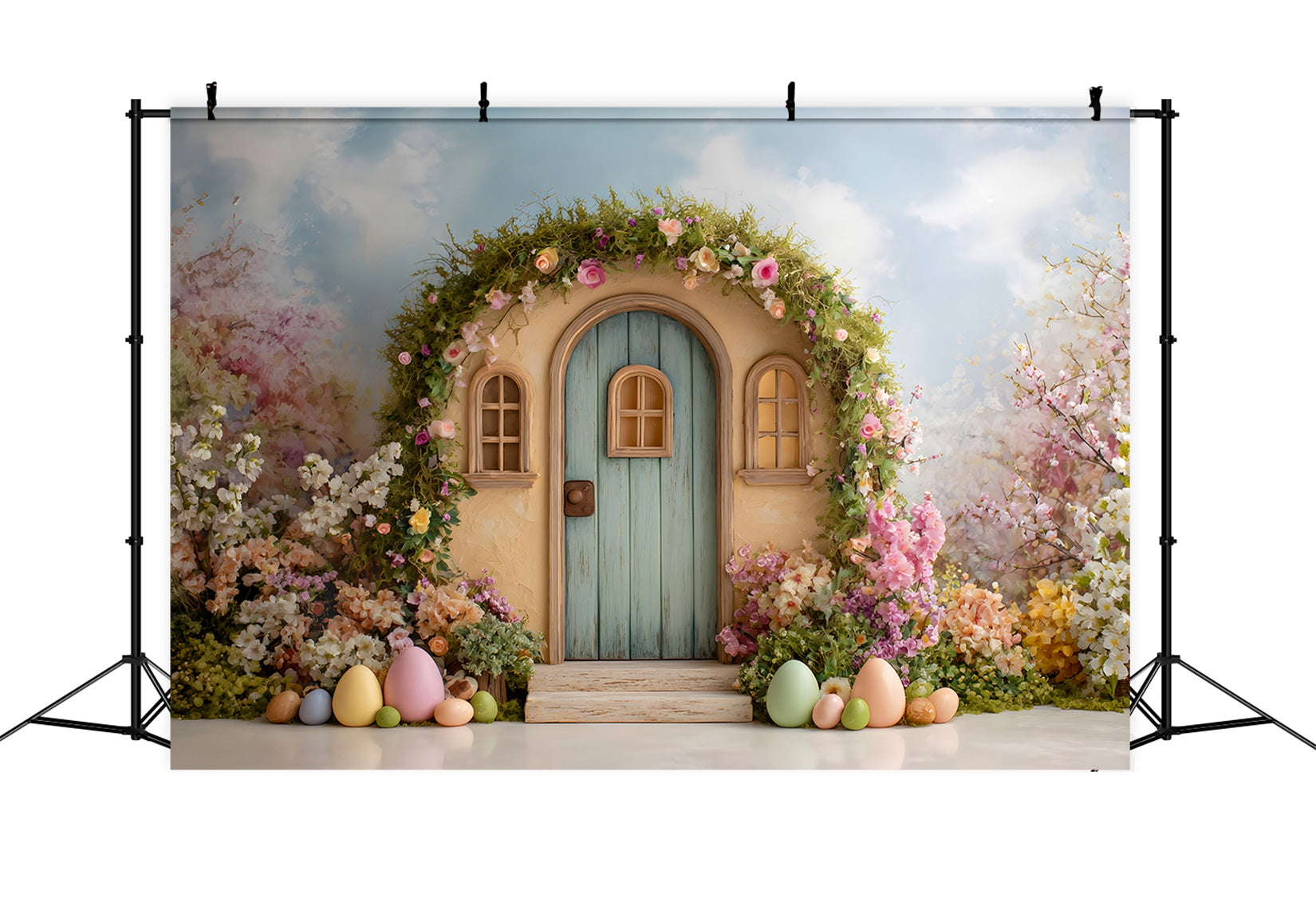 Easter Wreath Doorway Backdrop Floral Arch Tiny Door Outdoor Easter Backdrop UK By Magali