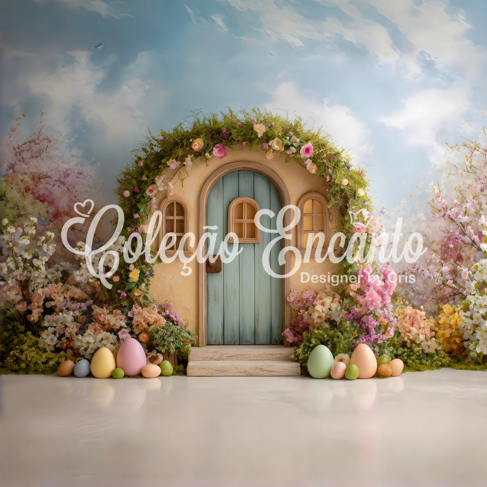 Easter Wreath Doorway Backdrop Floral Arch Tiny Door Outdoor Easter Backdrop UK By Magali