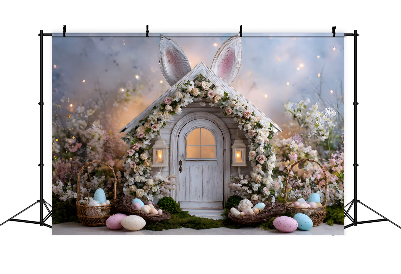 Easter Fairytale Backdrop Floral Bunny Egg Nests Photography Easter Backdrops UK By Magali