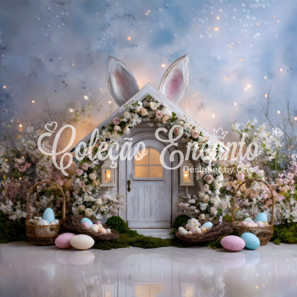 Easter Fairytale Backdrop Floral Bunny Egg Nests Photography Easter Backdrops UK By Magali