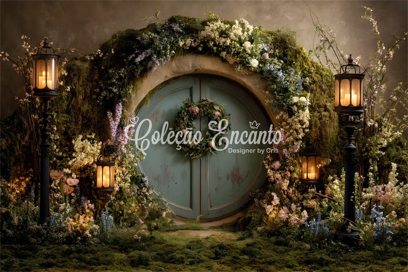 Bunny Burrow Backdrop Mystic Garden Door Lantern Light Easter Backdrop Ideas UK By Magali