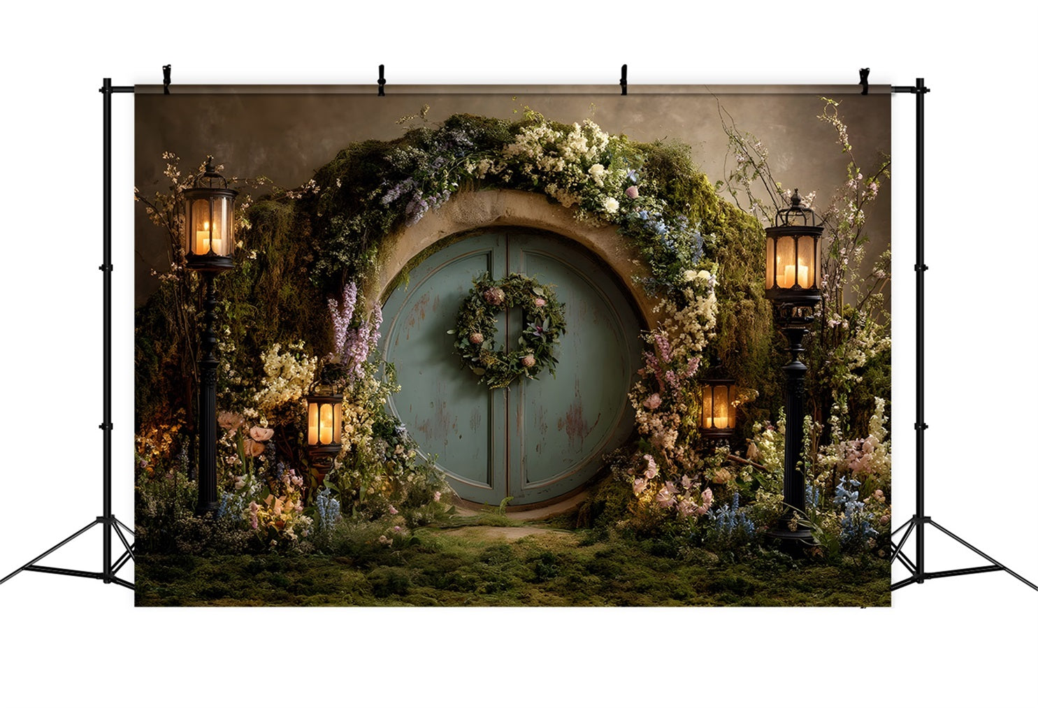 Bunny Burrow Backdrop Mystic Garden Door Lantern Light Easter Backdrop Ideas UK By Magali