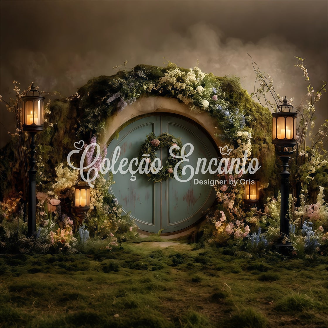 Bunny Burrow Backdrop Mystic Garden Door Lantern Light Easter Backdrop Ideas UK By Magali