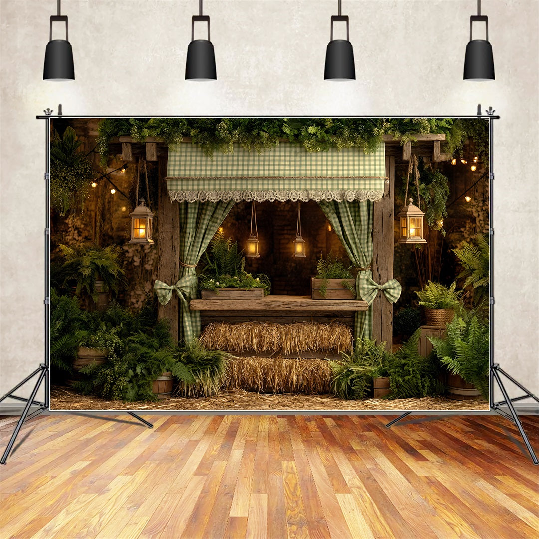 Easter Farm Barn Backdrop Rustic Fern Hay Stall Backdrops For Easter Pictures UK By Magali