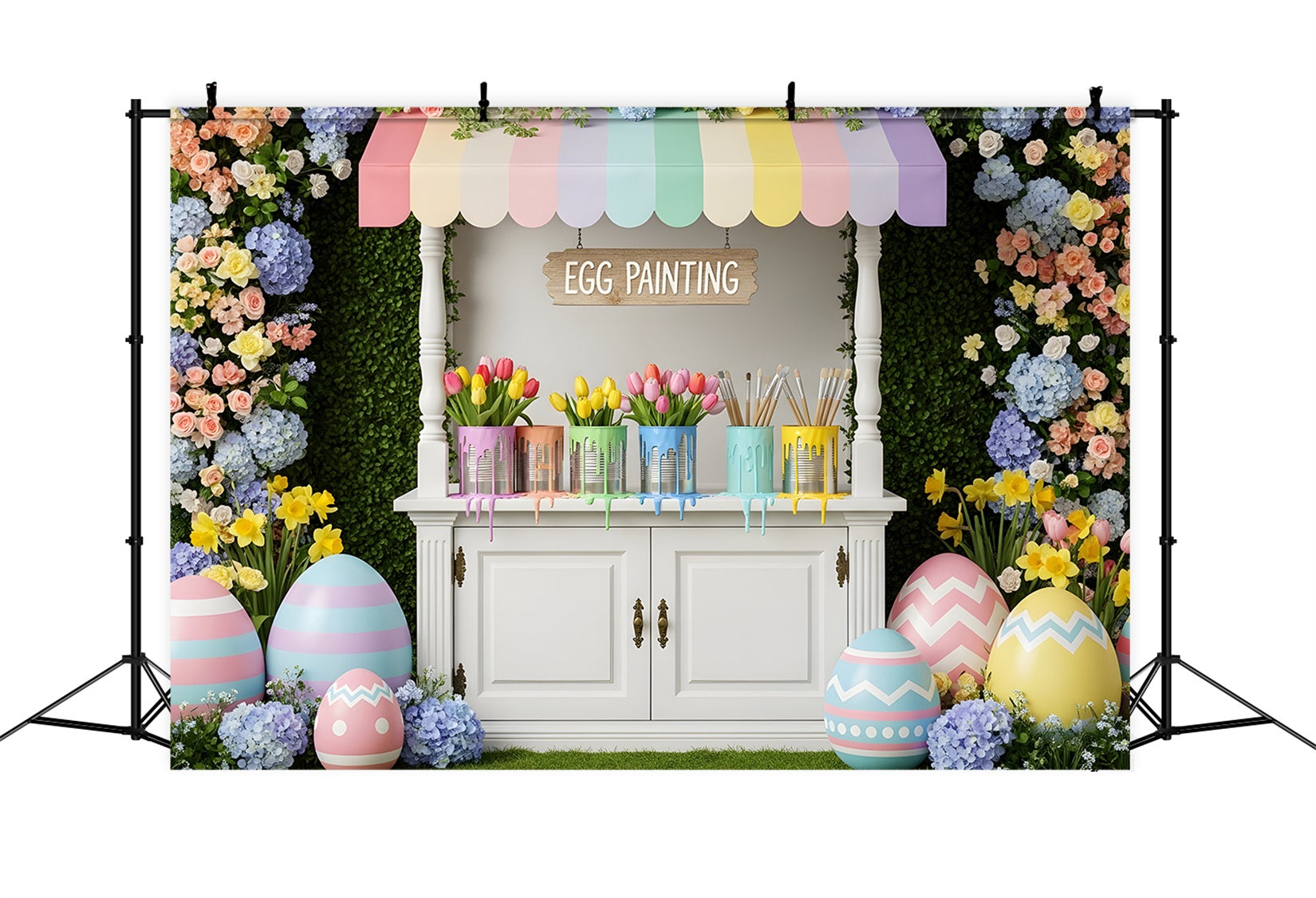 Easter Daffodil Backdrop Egg Painting Floral Stall Photo Backdrops Easter UK By Magali