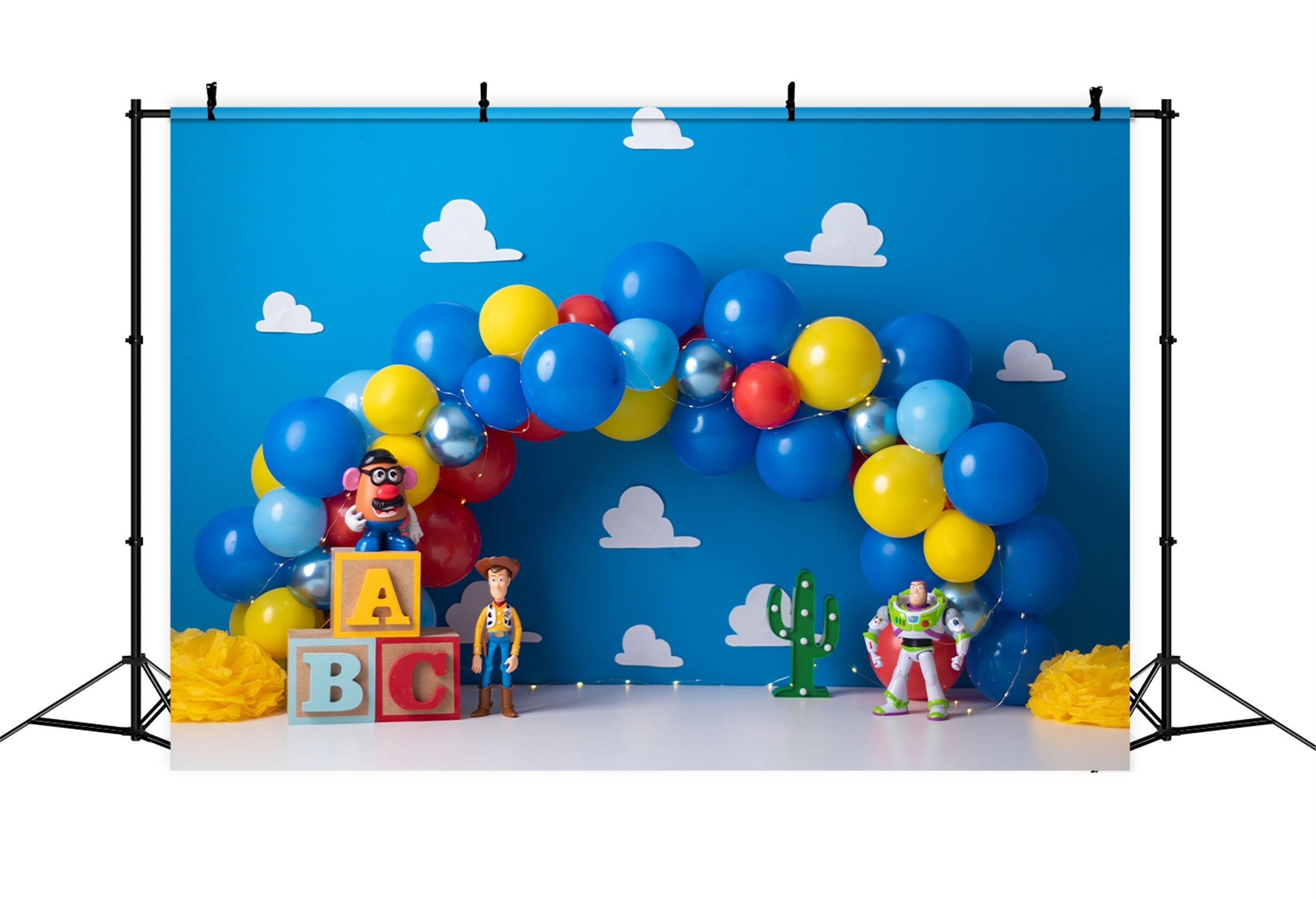 Backdrop For Newborn Photography Blue Balloon Toy Cowboy Space Kids Photo Backdrop UK By Magali