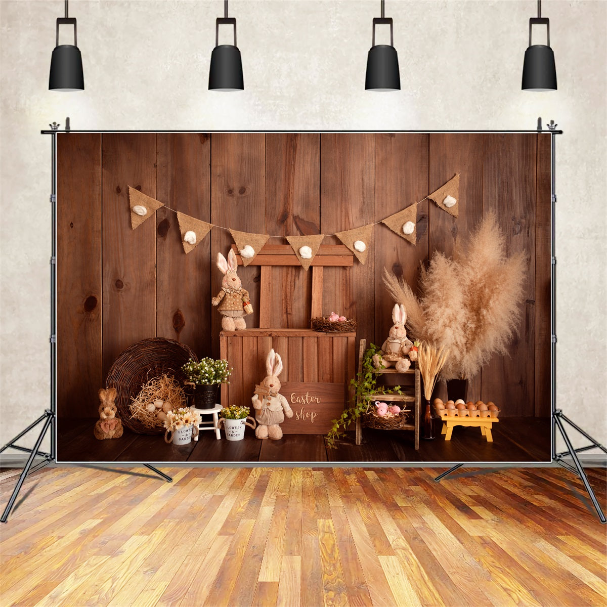 Newborn Backdrops For Photography Rustic Bunny Shop Display Easter Backdrop UK By Magali
