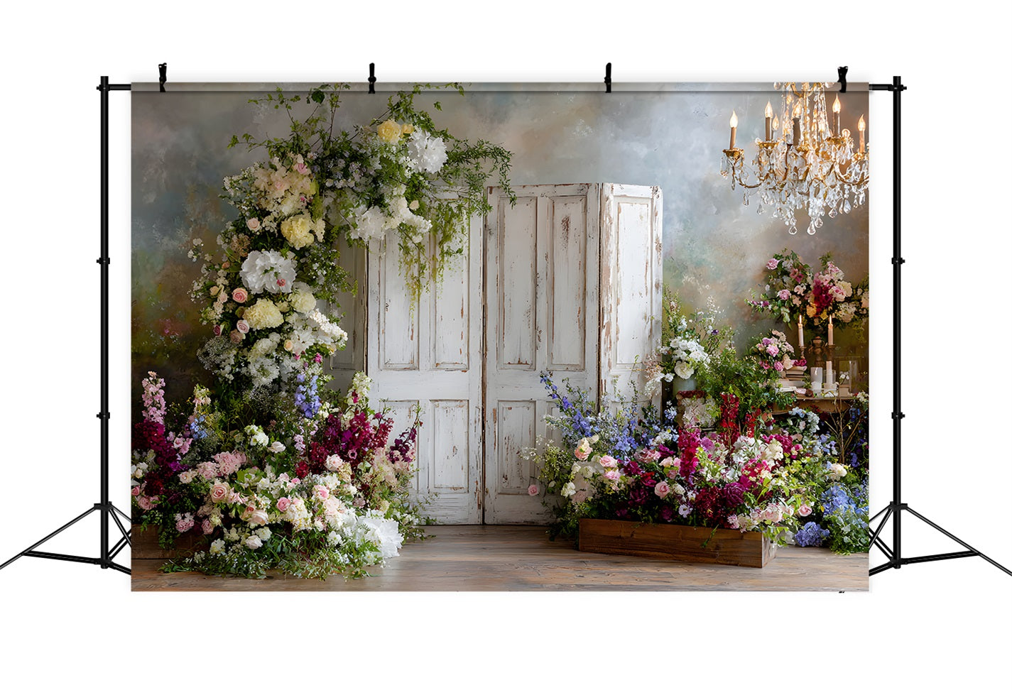 Mothers Day Backdrop Vintage Floral Doors Chandeliers Happy Mothers Day Backdrop UK By Magali