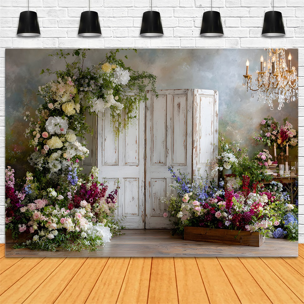 Mothers Day Backdrop Vintage Floral Doors Chandeliers Happy Mothers Day Backdrop UK By Magali