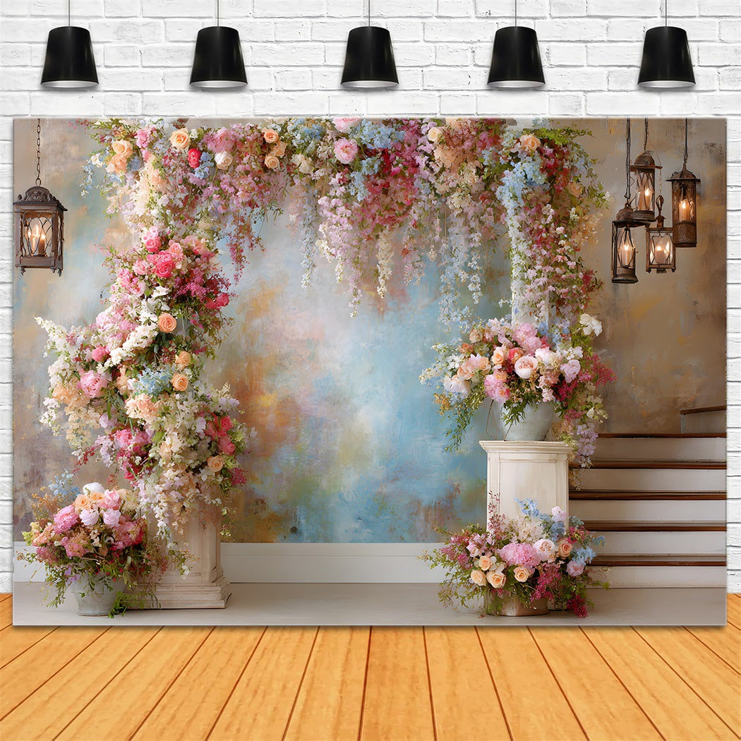 Mothers Day Backdrop Ideas Floral Garden Staircase Entrance Photo Backdrops For Mothers Day UK By Magali