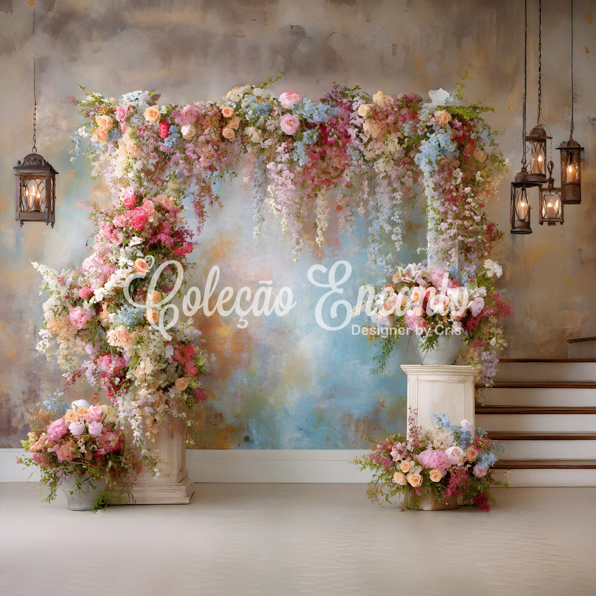 Mothers Day Backdrop Ideas Floral Garden Staircase Entrance Photo Backdrops For Mothers Day UK By Magali