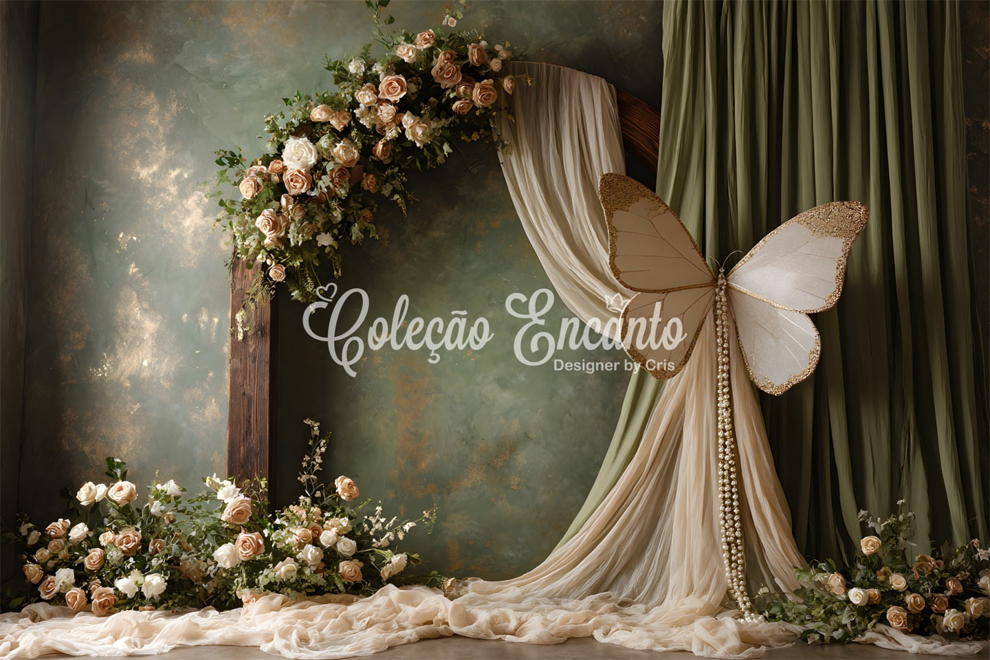 Happy Mother's Day Backdrop Romantic Floral Arch Butterfly Happy Mothers Day Photo Backdrop UK By Magali