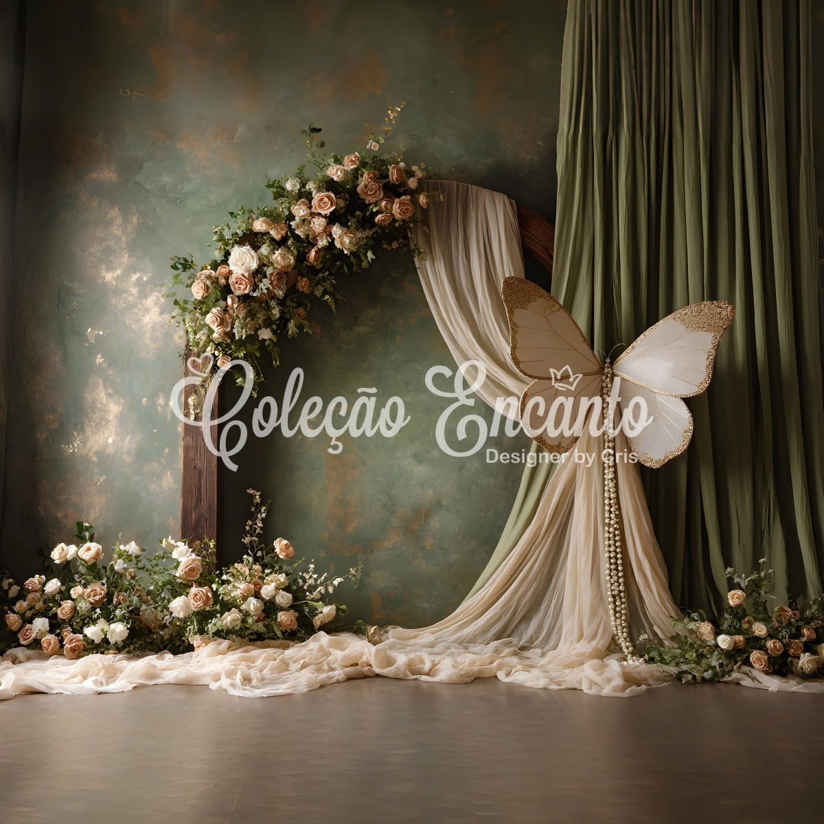 Happy Mother's Day Backdrop Romantic Floral Arch Butterfly Happy Mothers Day Photo Backdrop UK By Magali