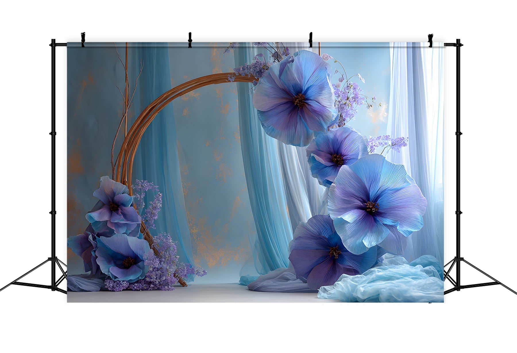 Mothers Day Photo Backdrops Purple Floral Arch Butterfly Happy Mothers Day Backdrops UK By Magali