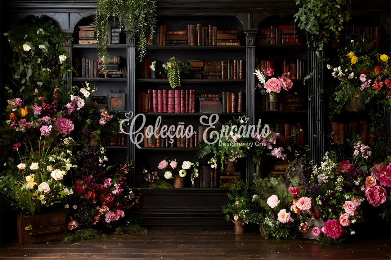 Backdrop Mothers Day Bookshelf Floral Blooms Photo Booth Mother's Day Backdrop Ideas UK By Magali