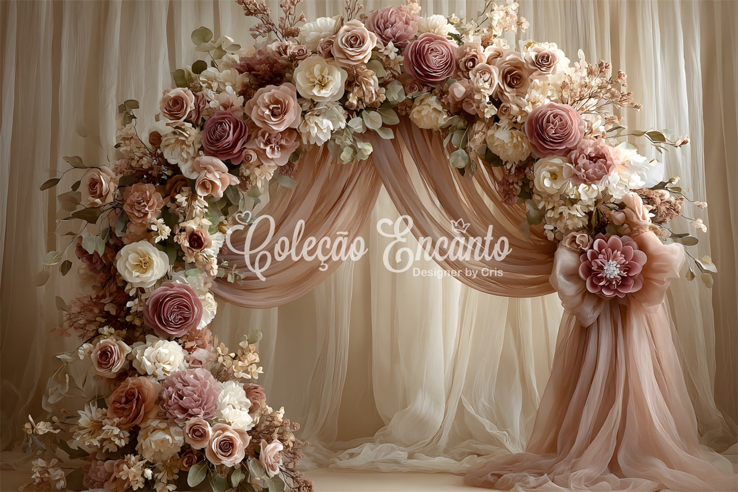 Backdrop For Mothers Day Blush Rose Arch Draped Curtains Mother's Day Picture Backdrop UK By Magali